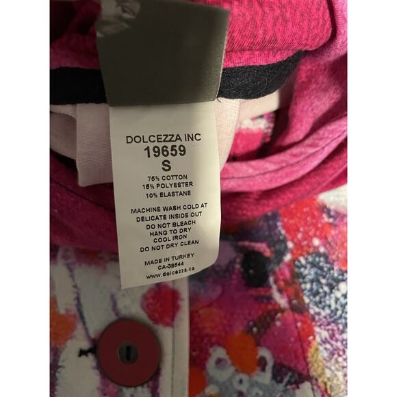 Simply Art By Dolcezza Womens Jacket Small Colorful Floral Abstract Button Up - Picture 4 of 7